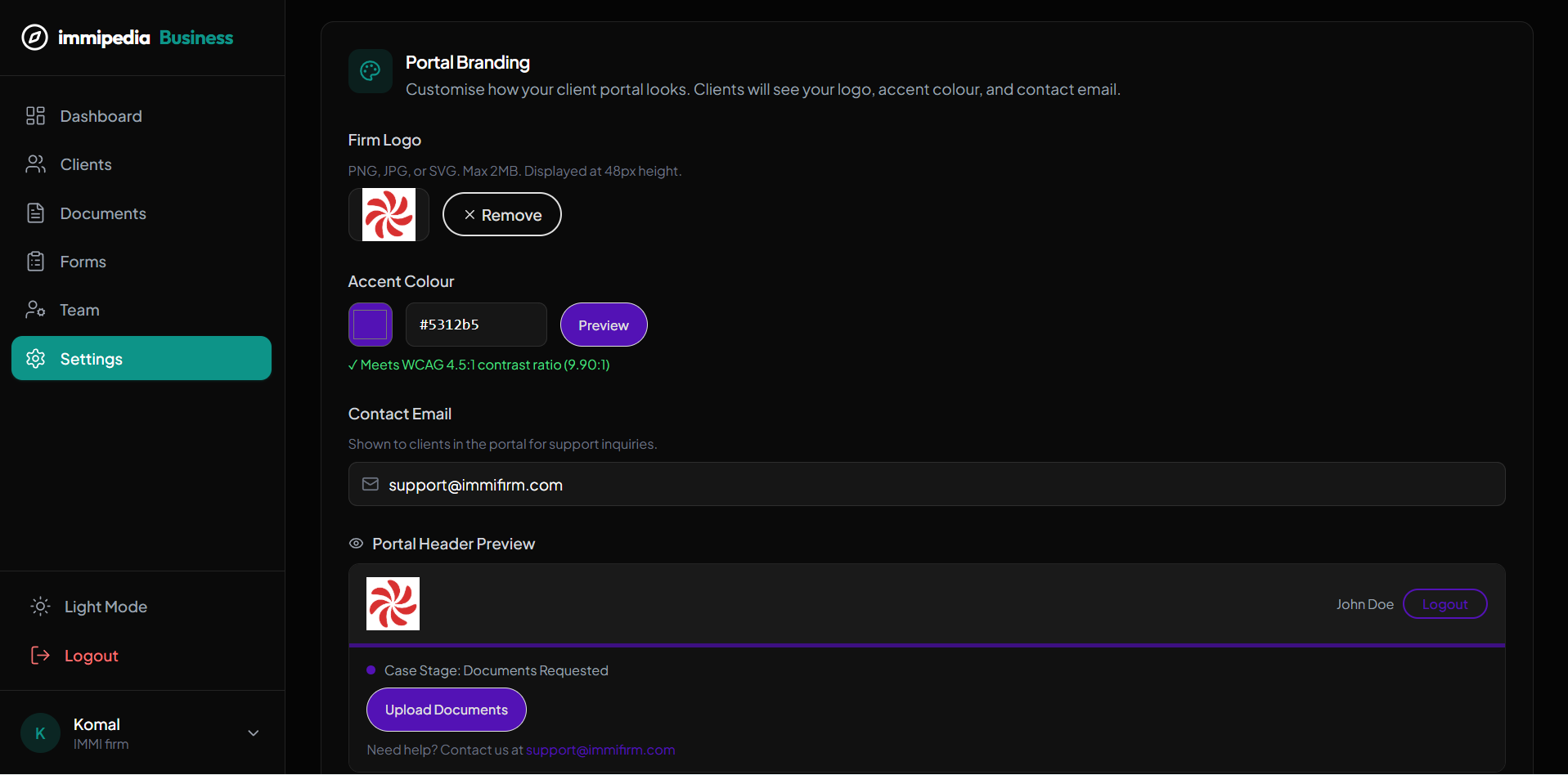 Portal branding — customize your client portal appearance