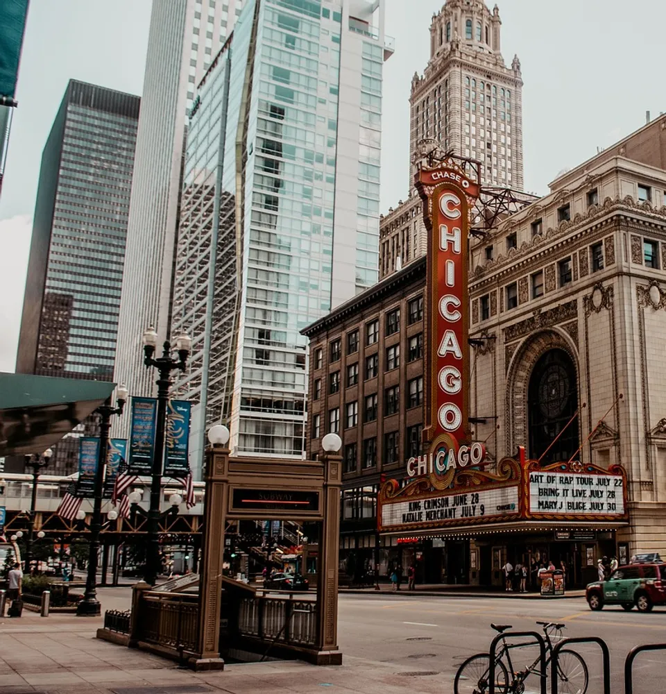 Downtown Chicago and its city architecture